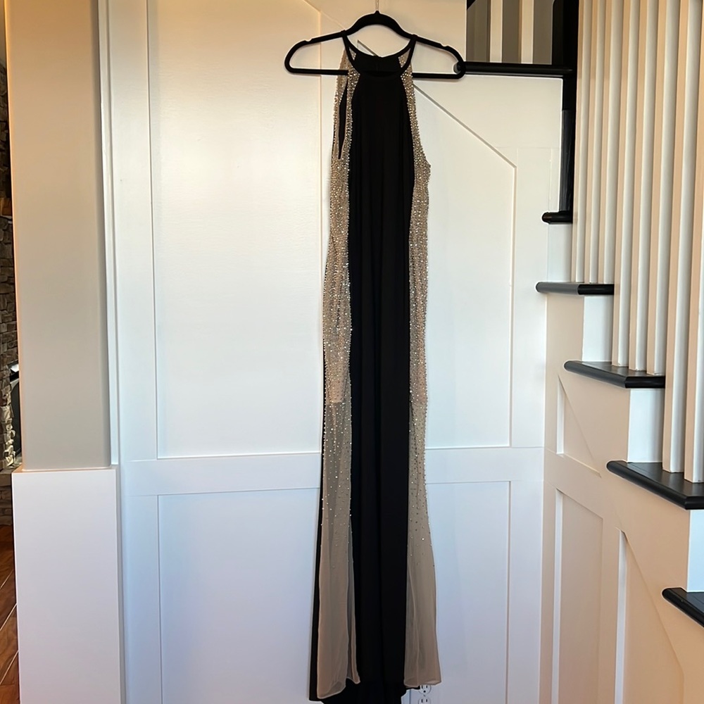 Xscape Halter Floor Length Evening Gown Sz 14